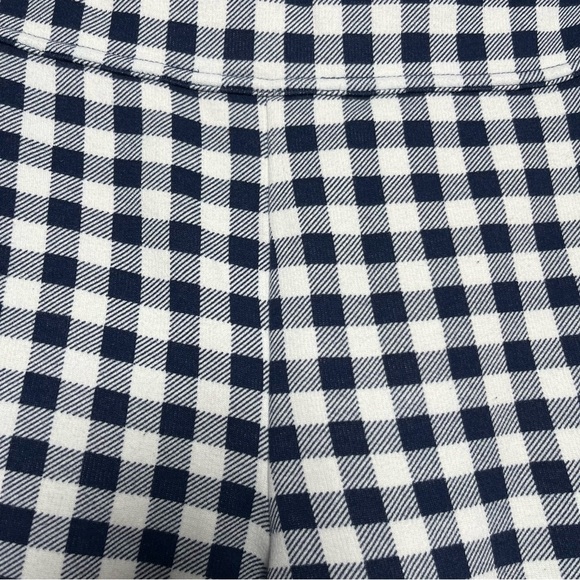 Lands End Women Serious Sweats Pants 1X Blue White Gingham Capri Pull On Elastic - Picture 4 of 9
